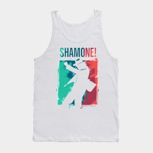 Shamone! - Icon Silhouette - Teal, Red and White Backdrop - Pop Music Tank Top